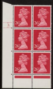 U297 (x971)  Harrison 26p rosine TI phos.(ACP)   perf RE  Cyld. 1 dot  U/M (MNH)
