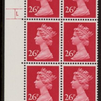U297 (x971)  Harrison 26p rosine TI phos.(ACP)   perf RE  Cyld. 1 dot  U/M (MNH)