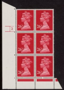 U296 (x971)  Harrison 26p Rosine TI phos.(FCP)   perf RE  Cyld. 2 no dot  U/M (MNH)