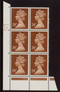 U287 (x969)  Harrison 24p  chestnut phos.(ACP)   perf RE  Cyld. 1 dot  U/M (MNH)