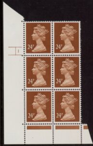 U287 (x969)  Harrison 24p  chestnut phos.(ACP)   perf RE  Cyld. 1 no dot  U/M (MNH)