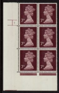 U153 (x874)  Harrison 7p  2B  purple brown. (FCP) PVAD. cyld.3 no dot  phos.26 U/M (MNH)