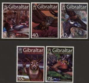 2007 Gibraltar SG.1220-4 Prehistoric Wildlife Set of 5 values U/M (MNH)