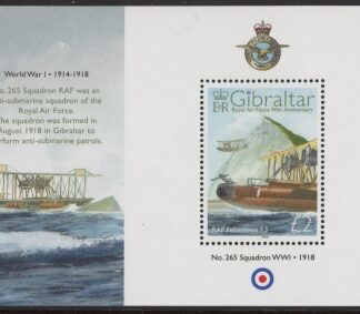 2008 Gibraltar MS.1267 90th Anniv of RAF Mini Sheet U/M (MNH)