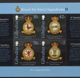 2011 Gibraltar MS.1499 Royal Air Force Squadrons Mini Sheet U/M (MNH)