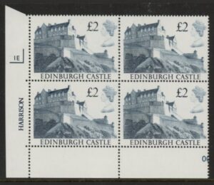 UK3 (SG.1412) £2 cylinder Block of 4 cylinder 1E Harrison U/M (MNH)