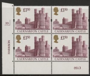 UK7 (SG.1612) £1.50  cylinder Block of 4 cylinder 2D Harrison U/M (MNH)