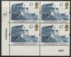 UK10 (SG.1613) £2  cylinder Block of 4 cylinder 2W Harrison  U/M (MNH)