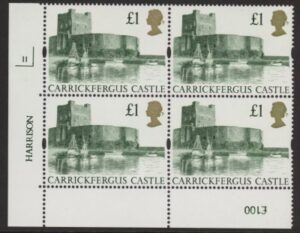 UK5 (SG.1611) £1  cylinder Block of 4 cylinder 1I Harrison  U/M (MNH)