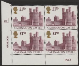 UK7 (SG.1612) £1.50  cylinder Block of 4 cylinder 2C Harrison U/M (MNH)