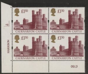 UK7 (SG.1612)  £1.50  cylinder Block of 4 cylinder 4B Harrison U/M (MNH)