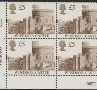 UK15 (SG.1614) £5  cylinder Block of 4 cylinder 4D PVAD Harrison  U/M (MNH)
