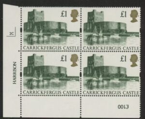 UK5 (SG.1611) £1  cylinder Block of 4 cylinder 2C Harrison  U/M (MNH)