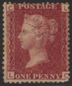 SG.43 1d rose red. corner letters 'LC' Plate 200 mint Original Gum