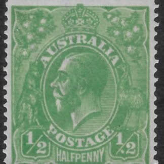 1914  Australia  SG.20  (ASC63E 4v) ½d. deep green. white spot right of 2  U/M (MNH)