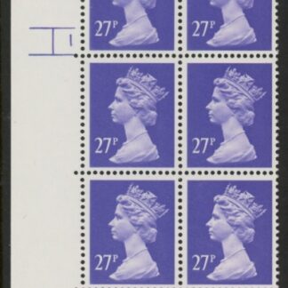 U305 (x974)  Harrison 27p violet phos.(ACP)   perf RE  Cyld. 1 no dot  U/M (MNH)