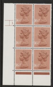 U244 (x950)  Harrison 16½p chestnut phos.(ACP)   perf RE  Cyld. 3dot  U/M (MNH)