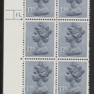U247 (x952)  Harrison 17p grey-blue phos.(ACP)   perf RE  Cyld. 11 dot  U/M (MNH)