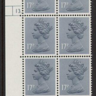 U247 (x952)  Harrison 17p grey-blue phos.(ACP)   perf RE  Cyld. 13 dot  U/M (MNH)