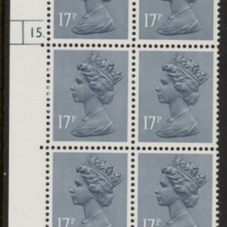 U247 (x952)  Harrison 17p grey-blue phos.(ACP)   perf RE  Cyld. 15 dot  U/M (MNH)