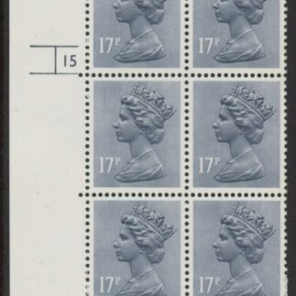 U247 (x952)  Harrison 17p grey-blue phos.(ACP)   perf RE  Cyld. 15  no dot  U/M (MNH)