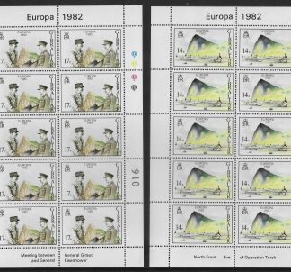 1982  Gibraltar  SG.479-80 EUROPA. 'Operation Torch' sheetlets (2) U/M (MNH)