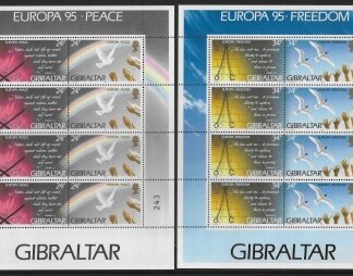 1995  Gibraltar  SG.740-3 EUROPA. 'Peace & Freedom' sheetlets (2) U/M (MNH)