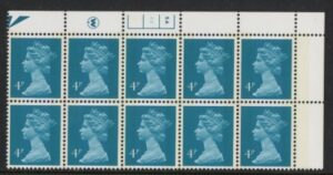 X996 (UG12)  Waddington 4p greenish blue Cyld. 5a,4b phos 4  no dot.  U/M (MNH)