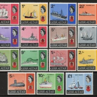 1967-9  Gibraltar  SG.200-13  Ships definitives  set 13 values  U/M (MNH)