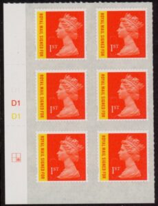 U3049 1st orange & yellow RM signed for. M19L cylinder D1D1 grid R2 C2 DLR U/M (MNH)