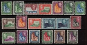 1949-52 St. Vincent SG164-77 Definitives Set of 19 values U/M (MNH)
