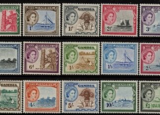 1953-9 Gambia SG.171-86 definitive set of 15 values U/M(MNH)