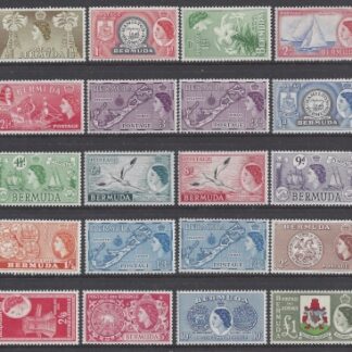 1953-62 Bermuda SG.135-150  including SG.140a & 145b varieties. set of 20 values   U/M (MNH)