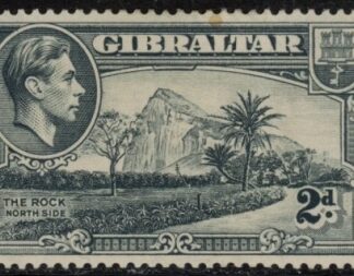1938 Gibraltar SG.124 2d grey Mounted Mint Cat. £32.00