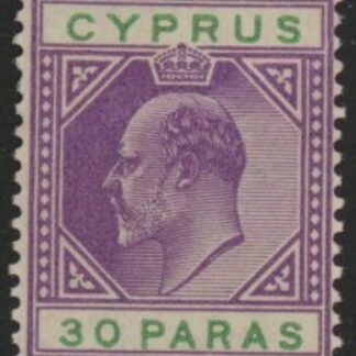 1904 Cyprus SG.63 30pa purple & green M/M
