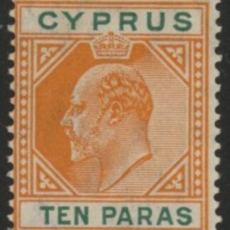 1906 Cyprus SG.61 10pa orange & green M/M
