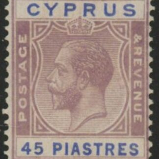1924-8 Cyprus SG.116 45pi  purple & blue M/M