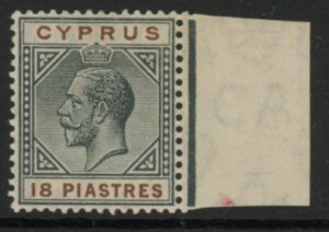 1915 Cyprus SG.83 18pi  black & brown U/M (MNH)