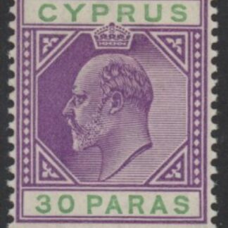 1903 Cyprus SG.51  30pa  violet & green M/M