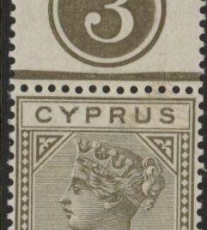 1893 Cyprus SG.36 6pi  Die II olive-grey . U/M (MNH)
