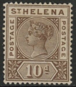 1890 St Helena  SG.52 10d brown. M/M