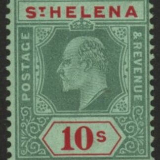 1908 St Helena SG.70 10s green & red/green M/M