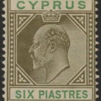 1904 Cyprus KEVII SG.67 6pi sepia & green  ' Multi Crown CA'  M/M