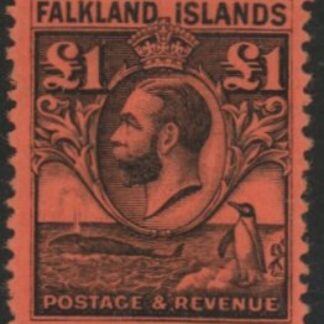 1929 Falkland Islands SG.126 £1 black/red mounted mint