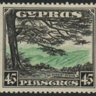 1934 Cyprus KGV SG.143 45pi  green & black  M/M