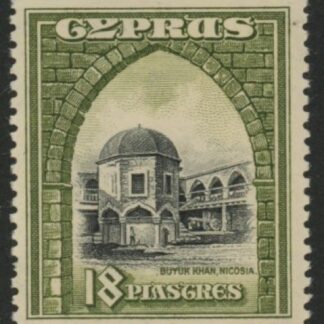 1934 Cyprus KGV SG.142 18pi  black & olive green.  M/M