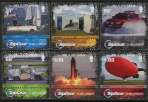2011 IOM SG.1706-11 Top Gear Challenges Set of 6 valves (face value £4.93) U/M (MNH)