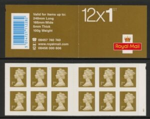 MF5b 12 x 1st gold. SG.U3020 'MTIL MA10. (Walsall) U/M (MNH)