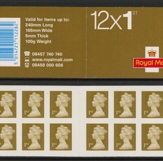 MF5b  12 x 1st  gold.  SG.U3020 'MTIL  MA10.  (Walsall) U/M (MNH)