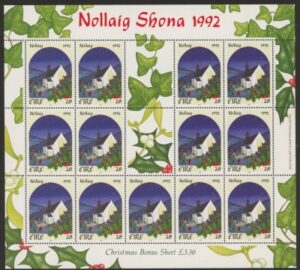 1992 Ireland SG.861a  Christmas sheetlet of 13 U/M (MNH)